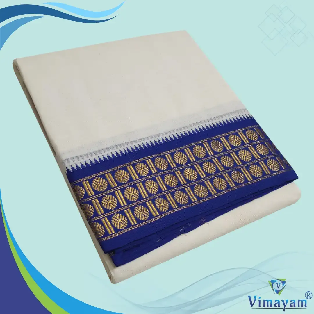 Fancy 3 star diamond star designed dhoti  – Vimayam Dhotis