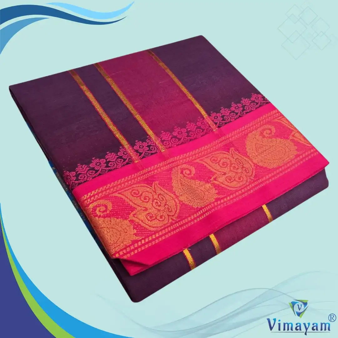 Wine colour premium quality dhoti towel - Assorted border colour and designs – COLOUR DHOTIES | New Arrival | Vimayam Dhotis